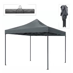 Κιόσκι - Gazebo Bari Megapap πτυσσόμενο μεταλλικός σκελετός - αδιάβροχο ύφασμα χρώμα γκρι 3x3x3,10m.