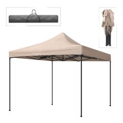 Κιόσκι - Gazebo Bari Megapap πτυσσόμενο μεταλλικός σκελετός - αδιάβροχο ύφασμα χρώμα της άμμου 3x3x3,10m.