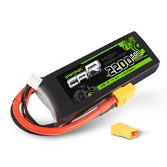 Ovonic 7.4V 2200mAh 2S1P 50C Lipo Battery with XT60 & Trx Plug for 1/16 1/18 TRA Cars
