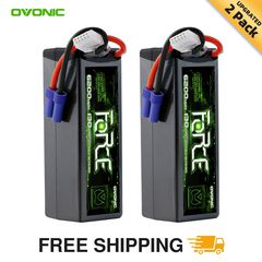 2-Pack Ovonic Force 4S 6200mAh 130C 14.8V Hardcase LiPo Battery w/EC5 Plug for High Discharge 1/8 1/10 RC Car & Truck