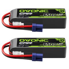 2×Ovonic 120C 3S 6500mAh 11.1V LiPo Battery with EC5 Plug for ARRMA 6S FELONY MOJAVE