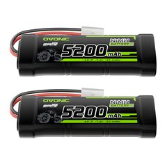 2 × OVONIC 7.2V 5200mAh NiMH Battery Pack 6-Cell with Tamiya Plug for RC Cars & Trucks