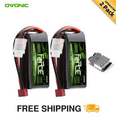 2-Pack Ovonic Force 3S 2200mAh 120C LiPo w/ Deans Plug & Voltage Checker for Race Buggy