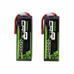 2-Pack OVONIC 2S LiPo Battery (7.4V 5000mAh 50C) Hardcase w/ Deans Plug for 1/10 RC Cars
