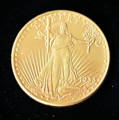 Πολυτελής κασετίνα Χρυσό 20 Δολάριο Σπάνια παλαιά έκδοση επίχρυσο 24Κ για συλλέκτες -  έτος 1933-thumb-1
