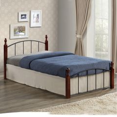 ΚΡΕΒΑΤΙ MAKAI ΜΕΤΑΛΛΟ RUBBERWOOD ΚΑΡΥΔΙ--ΓΙΑ ΣΤΡΩΜΑ 90X190 HM381