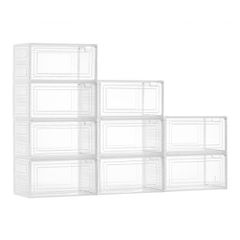 Κουτιά αποθήκευσης παπουτσιών VEVOR, 9 Pack Clear στοιβαζόμενα κουτιά παπουτσιών Οργανοθήκη αποθήκευσης με μαγνητική πόρτα, προσαρμοσμένη στο μέγεθος US 13, πλαστικά δοχεία για αθλητικά παπούτσια για