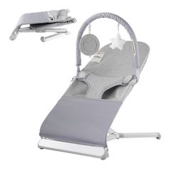 VEVOR Baby Bouncer, Πτυσσόμενο κάθισμα Bouncer για μωρά 0-9 μηνών, Καρέκλα Bouncer νεογέννητων με 2 γωνίες ανάκλισης & περιστρεφόμενη μπάρα παιχνιδιών, φορητό βρεφικό ρολό με τσάντα ταξιδιού για εσωτε