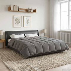 vidaXL Χειμερινό Παπλωματοθήκη 220 x 260 cm Χειμώνας Ανοιχτό γκρι