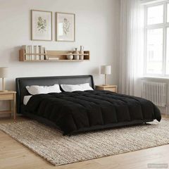 vidaXL Χειμερινό Παπλωματοθήκη 220 x 260 cm Χειμώνας Μαύρο Αναπνεύσιμο