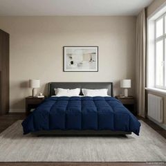 vidaXL Χειμερινό Παπλωματοθήκη 220 x 260 cm Χειμώνας Σκούρο Μπλε