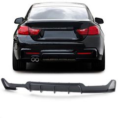 Diffuser Πίσω Προφυλακτήρα Για Bmw 4 F32 Coupe / F33 Cabrio / F36 Gran Coupe 13-21 M-Tech Μαύρο Ματ Με 1 Διπλή Τρύπα Εξάτμισης Αριστερά Από Abs Πλαστικό 1 Τεμάχιο