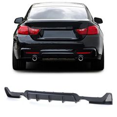 Diffuser Πίσω Προφυλακτήρα Για Bmw 4 F32 Coupe / F33 Cabrio / F36 Gran Coupe 13-21 M-Tech Μαύρο Ματ Με 2 Μονές Τρύπες Εξάτμισης Αριστερά & Δεξιά -0----0- Από Abs Πλαστικό 1 Τεμάχιο