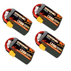 4× Ovonic 1300mAh 6S 22.2V 120C LiPo Battery Pack with XT60 Plug for 5-6 Inch FPV Racing Freestyle