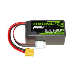 OVONIC 14.8V 1550mAh 4S 100C LiPo Battery Pack with XT60 Plug for RC Airplane FPV Racing Drone