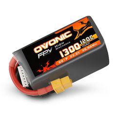 Ovonic 6S LiPo Battery Pack 1300mAh 120C 22.2V FPV Battery with XT60 Plug for FPV Racing Drone