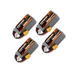 4×Ovonic 120C 14.8V 1600mAh 4S LiPo Battery Pack for FPV Racing - XT60 Plug