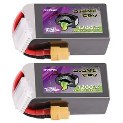 2×Ovonic Rebel 2.0 6S 1200mAh 6S1P 150C 22.2V FPV LiPo Battery with XT60 Plug for FPV Racing Drone 5 to 6 inch Freestyle 180-330mm Brushless FPV