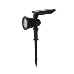 VTAC – Ηλιακό Προβολάκι LED Κήπου με Καρφί 2W 3000K IP65 Μαύρο – SKU: 24154