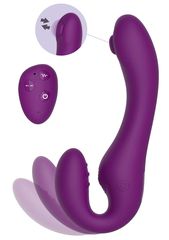 Xocoon Strapless Strap-On Pulse Vibe - Purple-thumb-2