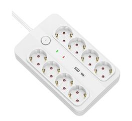 Technik Πολύπριζο 8 Θέσεων 1,5m (1,5mm2) + USB-A-C+ Surge + Διακόπτης 16A