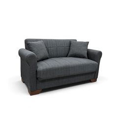 VAVEL DARK GREY ΥΦΑΣΜΑ 2ΘΕΣΙΟΣ ΚΑΝΑΠΕΣ/ΚΡΕΒΑΤΙ ΜΕ ΑΠΟΘ.ΧΩΡΟ 156Χ85Χ80εκ.