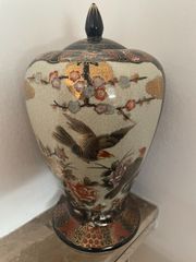 Satsuma Collection — Βάζο με Καπάκι, Οβάλ Κουτί & Τασάκι — Χειροποίητα Hand Painted