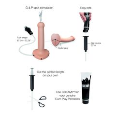 Squirting Cum Semi-Realistic Dildo Vanilla - L