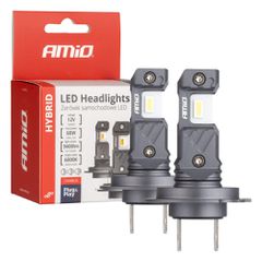 ΛΥΡΗΣ AMIO ΛΑΜΠΕΣ LED H7/Η18 12V 60W 6.000K 5.600lm +400%, 04115/AM