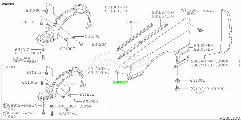 ΑΠΟΣΤΑΤΗΣ ΦΤΕΡΟΥ ΕΜΠΡΟΣ  NISSAN  MICRA K11    6382641B00