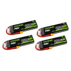[4 Packs]Ovonic 450mah 2S1p 7.4V 70C Lipo Battery Pack with XT30 Plug for small FPV whoops - Ampow 4×Ovonic 450mah 2S1p 7.4V 70C Lipo Battery Pack with XT30 Plug for small FPV whoops