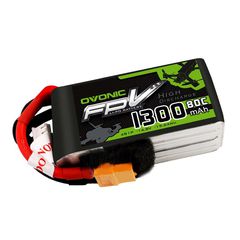 OVONIC 4S LiPo Battery Pack 1300mAh 80C 14.8V with XT60 Plug for FPV Drone Mini Drone Quadcopters