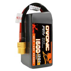 Ovonic 120C 14.8V 1600mAh 4S LiPo Battery Pack for FPV Racing with XT60 Plug