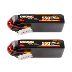 2×Ovonic 120C 550mAh 6S LiPo Battery 22.2V with XT30 Plug for Micro FPV Drone Cinewhoop