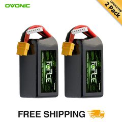 2-Pack Ovonic Force 6S 1300mAh 130C 22.2V LiPo Battery Pack w/XT60 Plug for FPV Racing, High-Speed Drone & EDF Jet