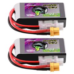 2×Ovonic Rebel 2.0 60C 1100mah 2S Lipo Battery LiHV 7.6V Pack with XT30 Plug for 2S Micro Quads