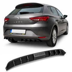 Diffuser Πίσω Προφυλακτήρα Για Seat Leon MK3 2012-2017 5doors Μαύρο Γυαλιστερό Από Abs Πλαστικό 1 Τεμάχιο