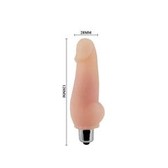 Super Mini Realistic Vibrator, TPR Life-Like, Flesh, 12 cm-thumb-6