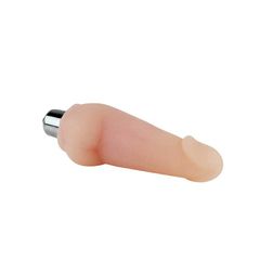 Super Mini Realistic Vibrator, TPR Life-Like, Flesh, 12 cm-thumb-2