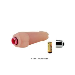 Super Mini Realistic Vibrator, TPR Life-Like, Flesh, 12 cm-thumb-4