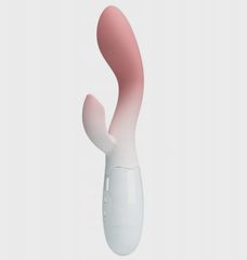 Brighty Bunny Vibrator 30 Vibration Modes, Silicone, Pink/White