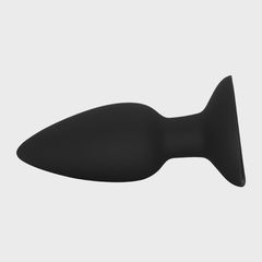Medium Plug with Suction Cup, Liquid Silicone, Black, 9.8 cm-thumb-1
