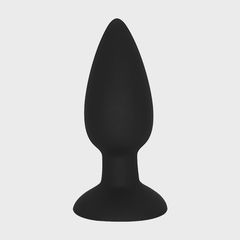 Medium Plug with Suction Cup, Liquid Silicone, Black, 9.8 cm