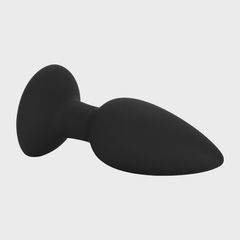 Medium Plug with Suction Cup, Liquid Silicone, Black, 9.8 cm-thumb-3