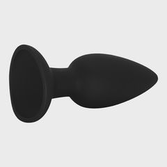Medium Plug with Suction Cup, Liquid Silicone, Black, 9.8 cm-thumb-2