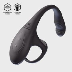 Penis Ring with Anal Stimulator, Bluetooth Control, 10 Vibration-thumb-4