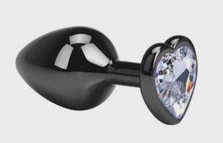 Anal Plug Dark Small, Heart Shape, Clear, Guilty Toys