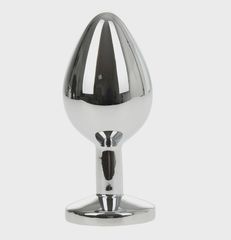 Anal Plug Metallic Buttplug, Medium, Silver/Colorful-thumb-1