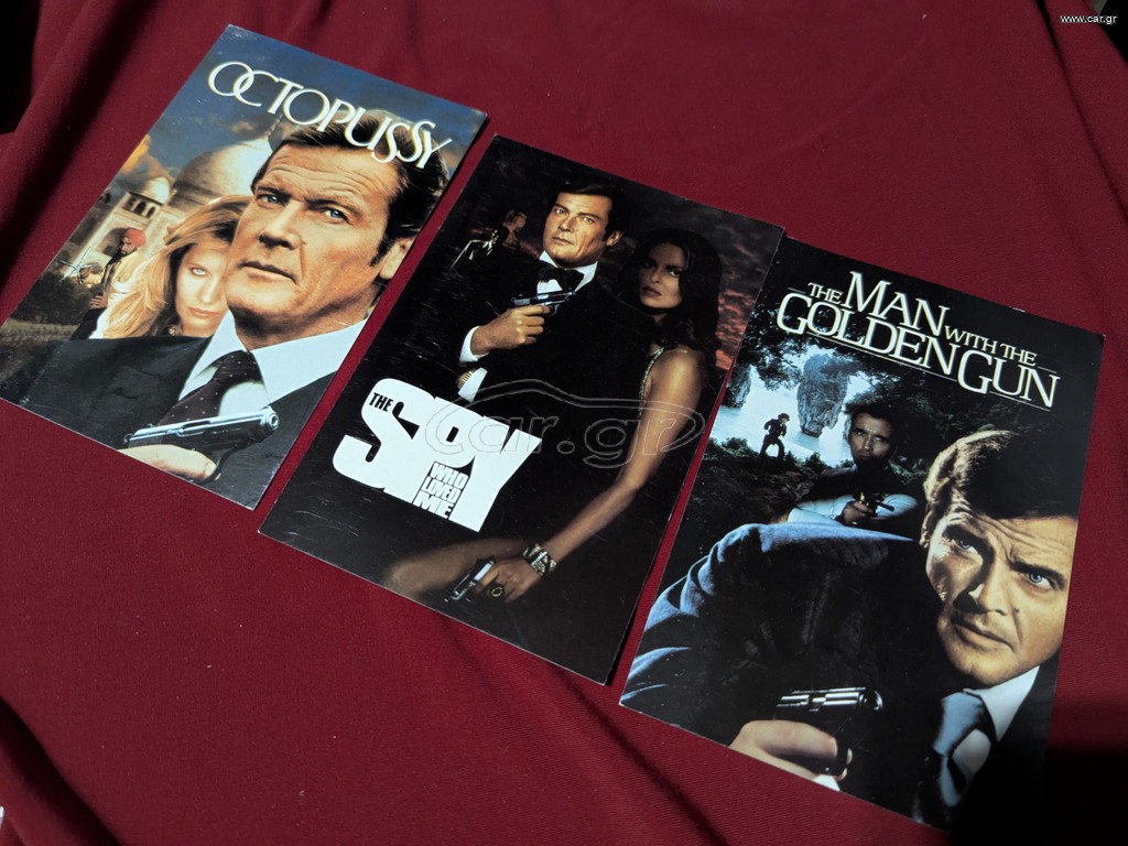 3 καρτ ποστάλ James Bond 007 Roger Moore