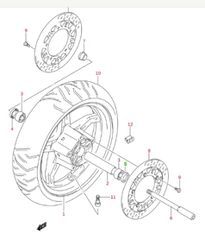 Suzuki AN650/DL650/GSF650/GSX600/GSX750/RGV250/SFV650/SV650, Τσιμούχα άξονα εμπρός τροχού-thumb-2